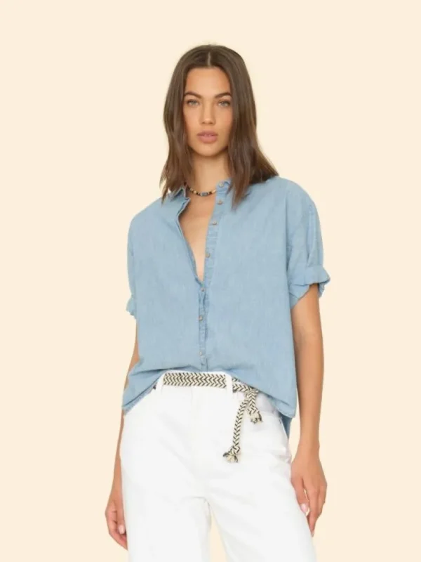 Xirena Shirts<Dusty Blue Channing Shirt