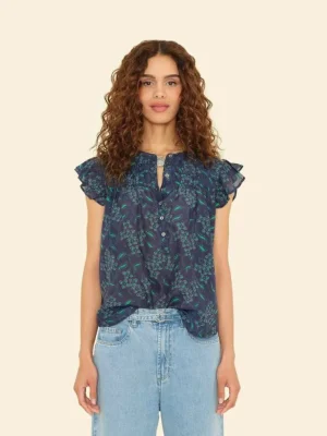 Xirena Tops<Navy Green Bria Top