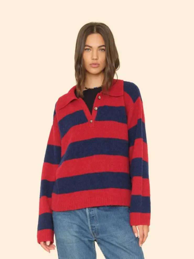 Xirena Sweaters & Jackets<Red Blue Benton Sweater