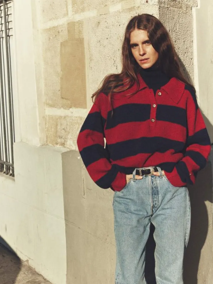 Xirena Sweaters & Jackets<Red Blue Benton Sweater