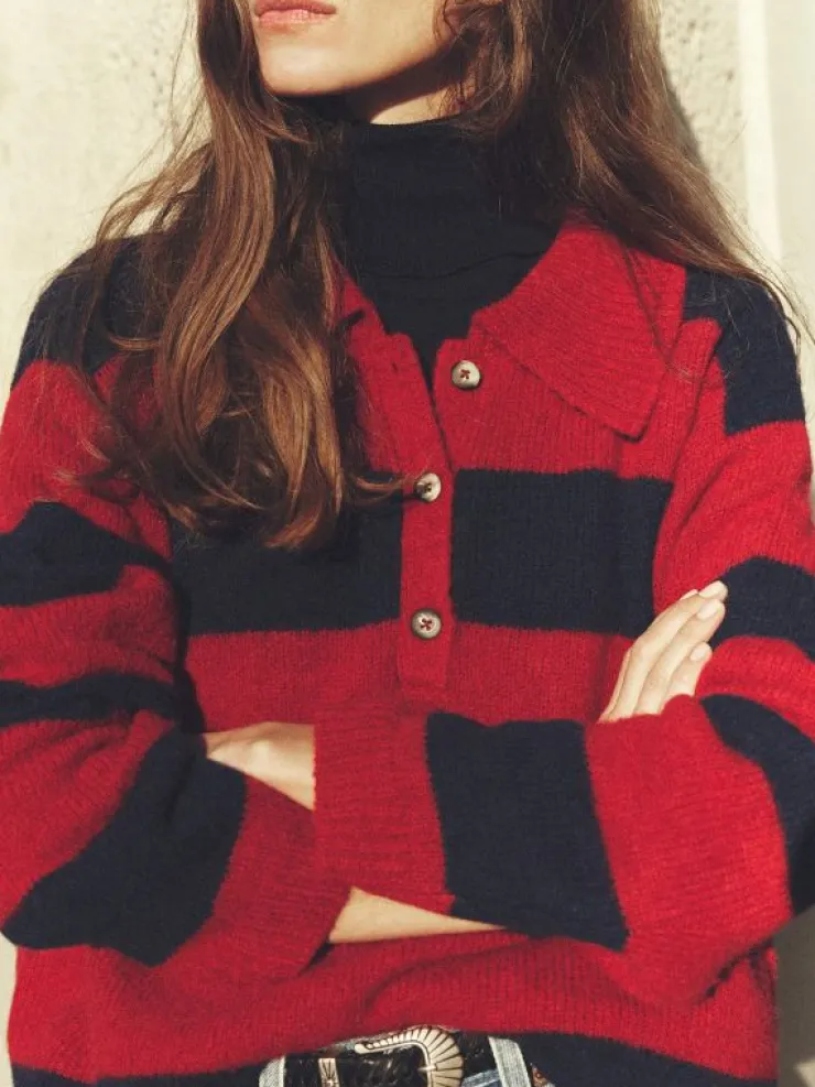 Xirena Sweaters & Jackets<Red Blue Benton Sweater