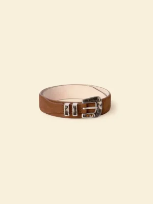 Xirena Accessories<Silver Ostrich Brown Suede Tortoise Belt