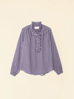 Xirena Tops<Stone Blue Caspian Plaid Top
