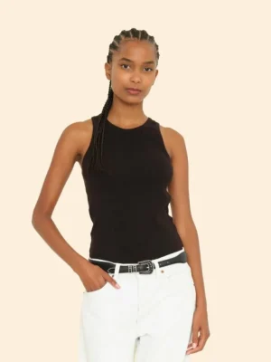 Xirena Sweats & Tees | Tops<True Black Arynn Fine Rib Tank Top